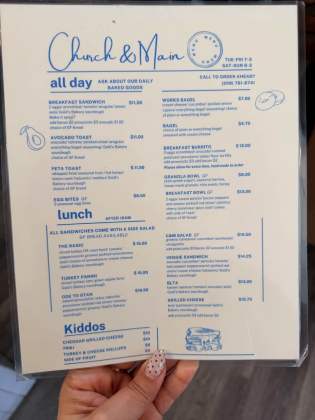 Menu for Church and Main