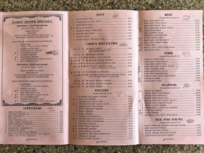 Menu for Ione Chinese Restaurant